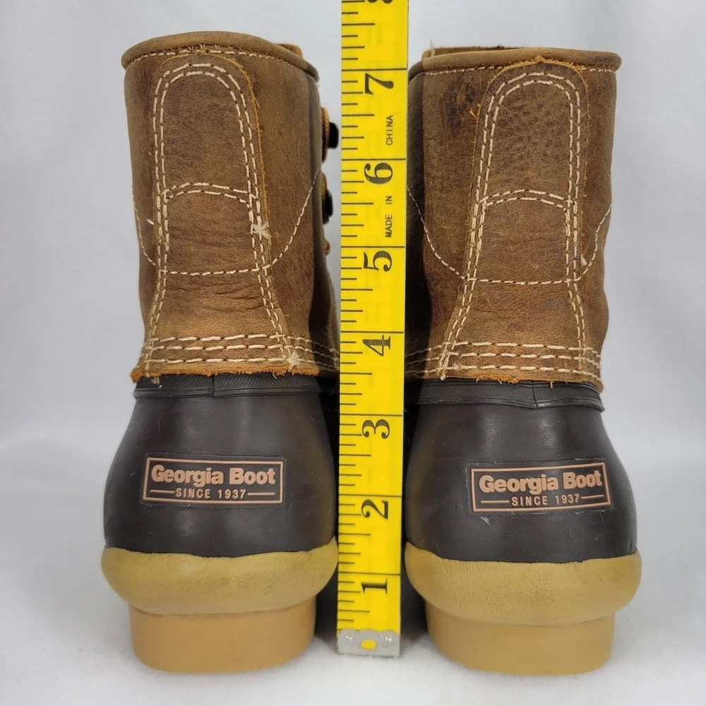 Georgia Boot Mens 4M Brown Leather Duck Boot Marshland 6